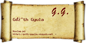 Góth Gyula névjegykártya